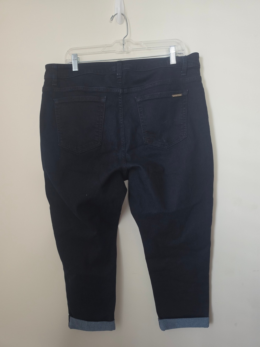 Michael Kors Dark Navy High-Rise Cropped Button-Front Jeans Size 18 - Picture 2 of 7
